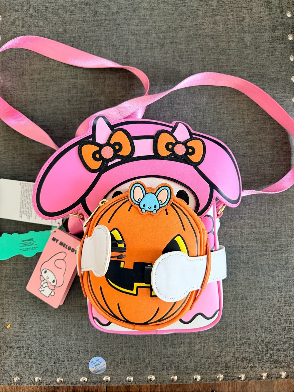 Halloween Loungefly Crossbody Bag with Orange Pumpkin Pouch
